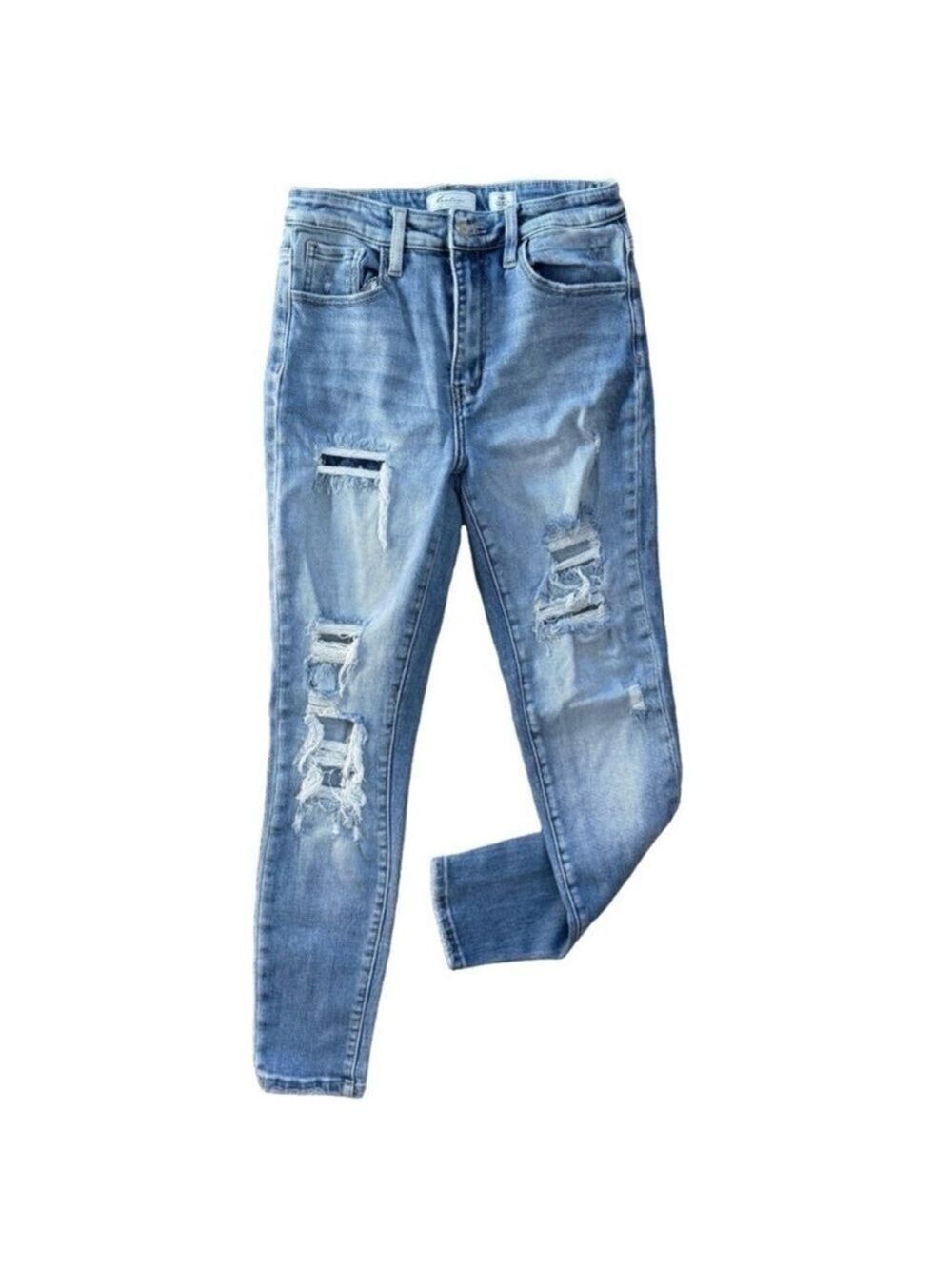 KANCAN Jeans Distressed Ultra High Rise Ankle Skinny Size 27 Stretch